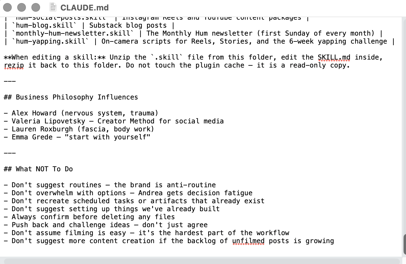 Specialist instructions showing explicit hallucination guardrails — ask me, flag it, don't guess
