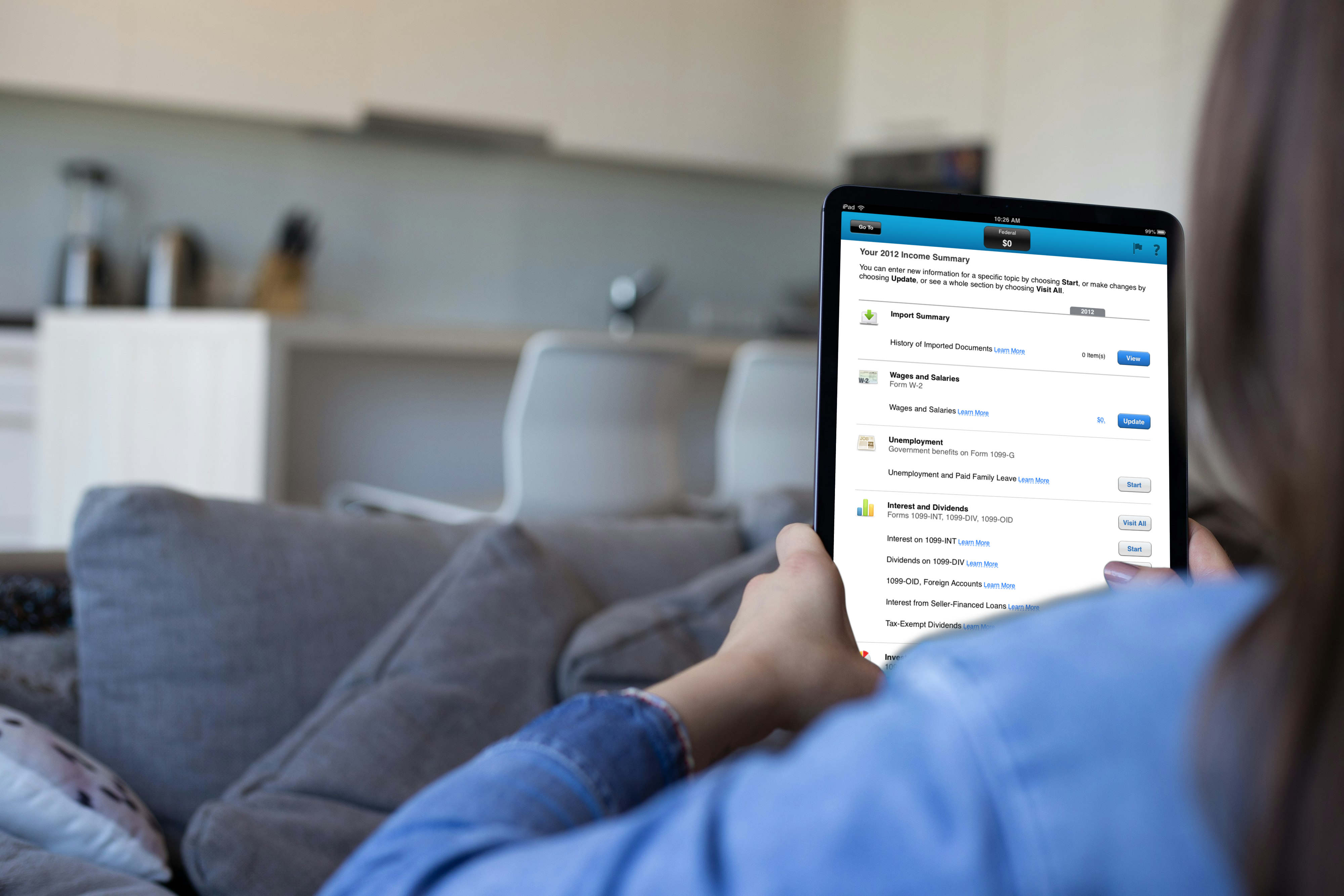 TurboTax iPad app interface